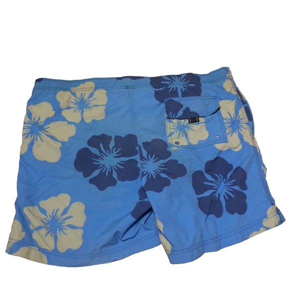 Lands' End Printed Tropical Lined Swim Trunks Board Short Blue  Men's Size M - Picture 2 of 10